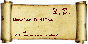 Wendler Diána névjegykártya